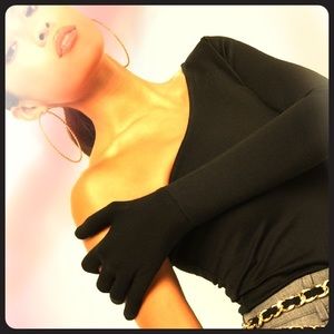 One shoulder glove bodysuit